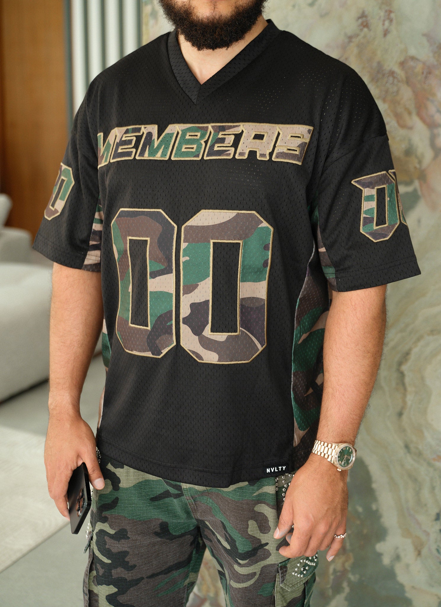 Members Camo Jersey - Black