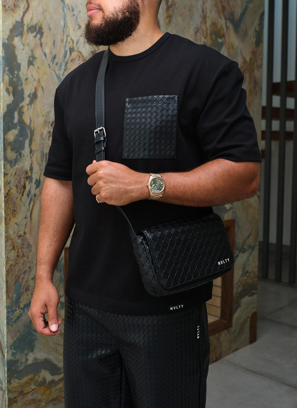 Interlock Crossbody Bag - Black