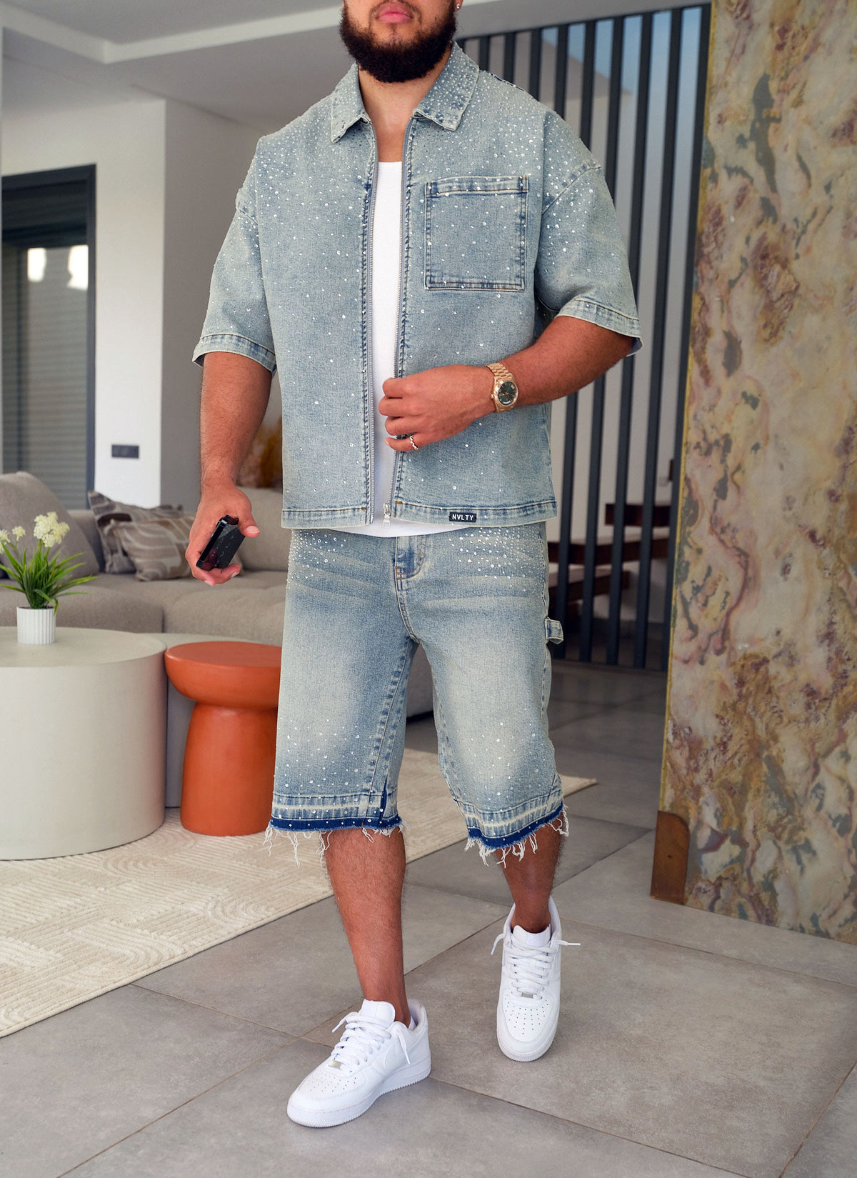 Vintage Flooded VVS Denim Shirt - Blue