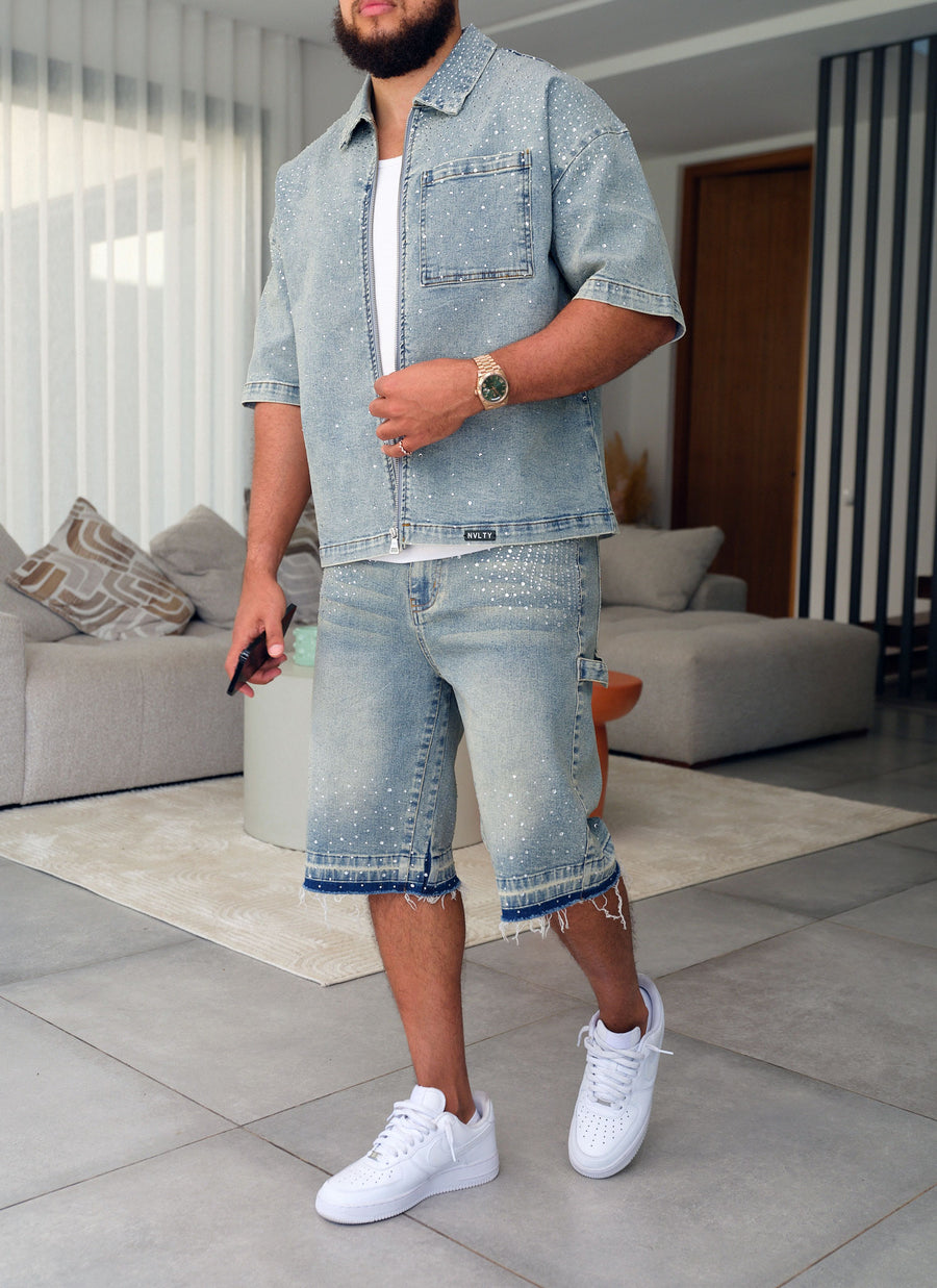 Vintage Flooded VVS Denim Shirt - Blue