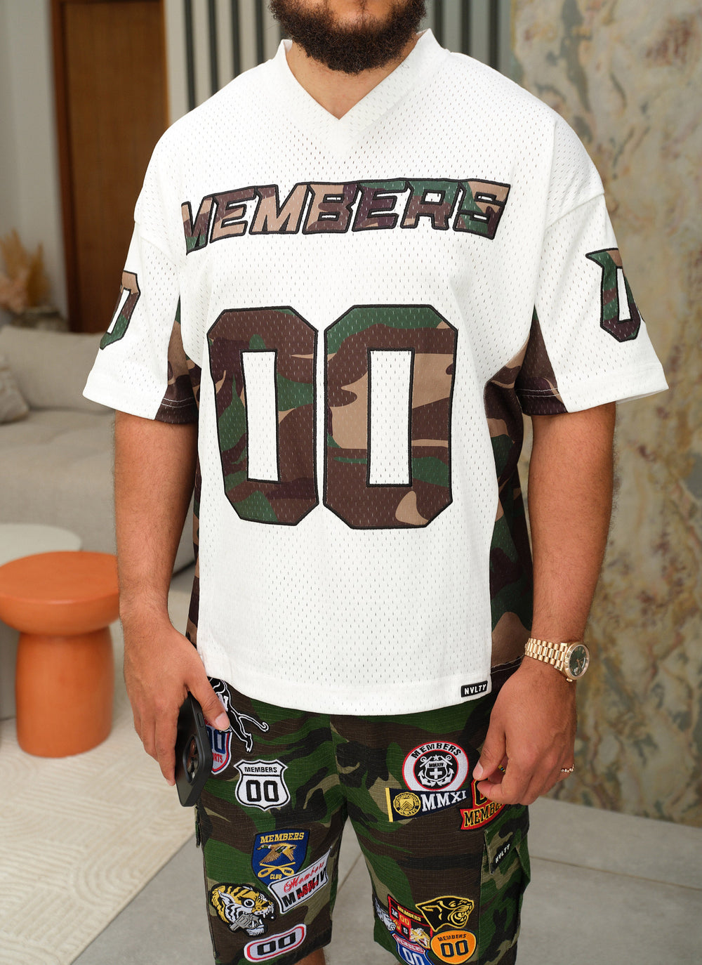 Members Camo Jersey - White