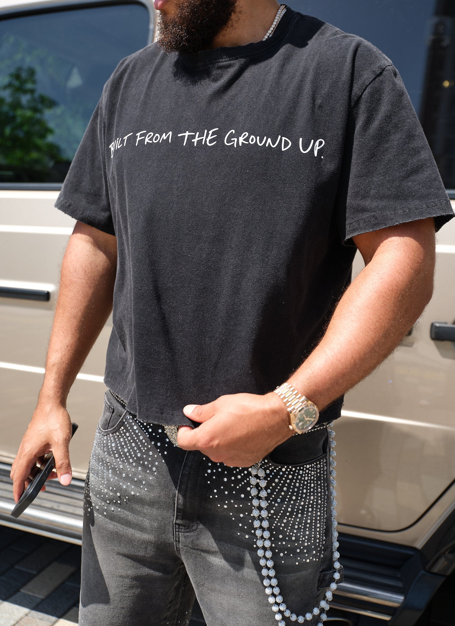 Vintage BFTGU Crop T-Shirt - Black