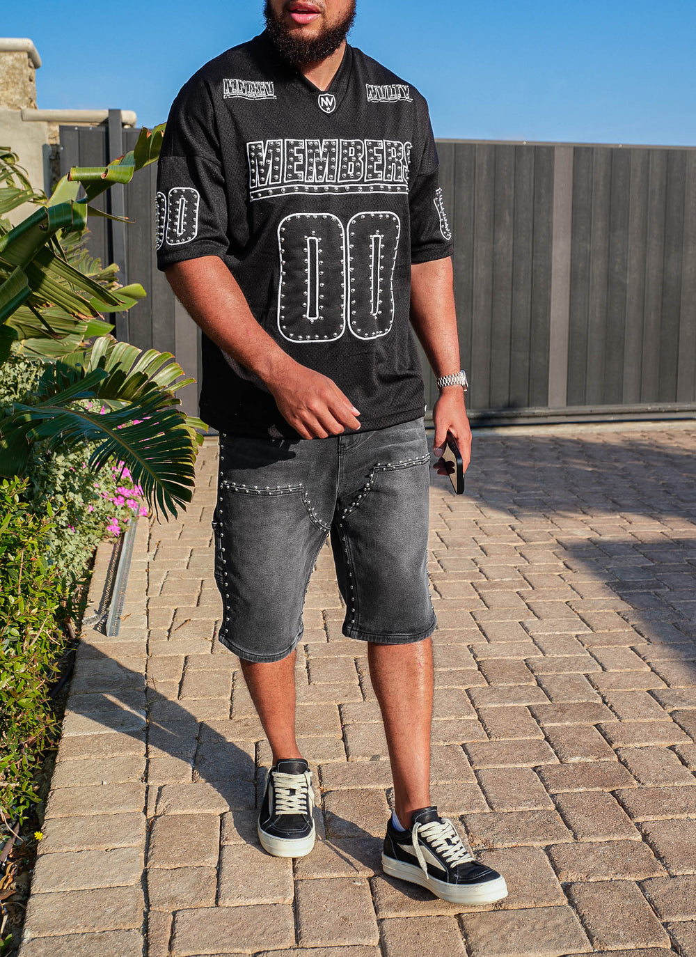 Members Studded Jersey - Black