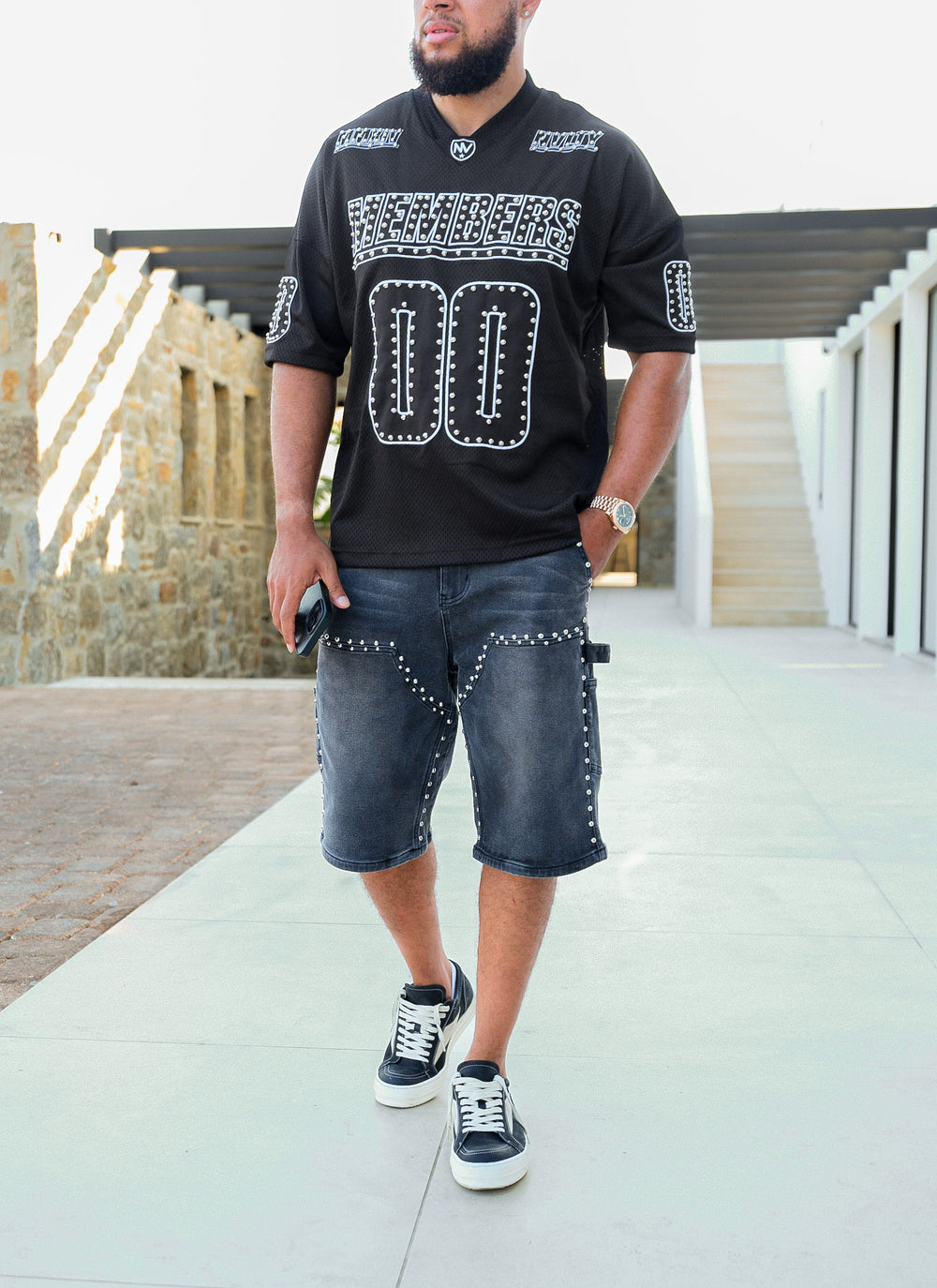 Members Studded Jersey - Black