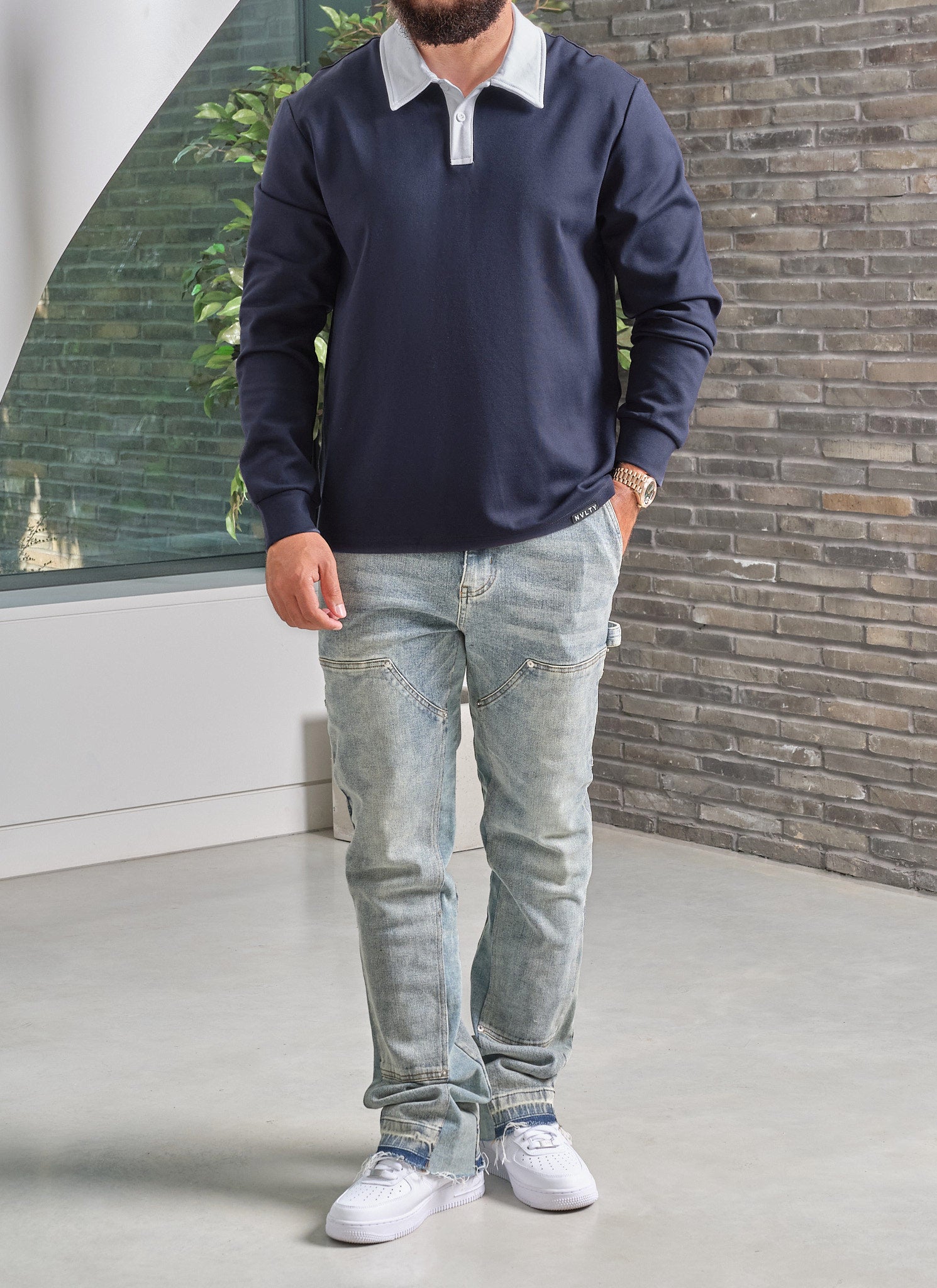 Luxe Rugby Shirt - Navy