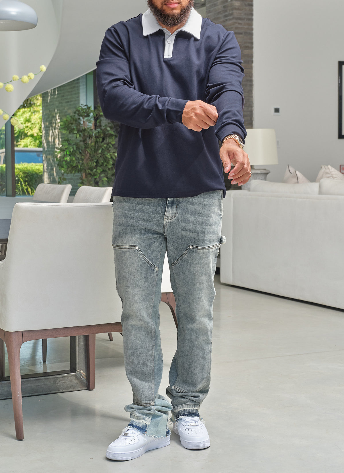 Luxe Rugby Shirt - Navy