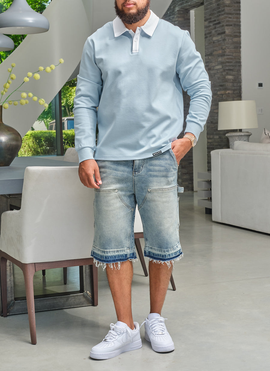 Luxe Rugby Shirt - Baby Blue
