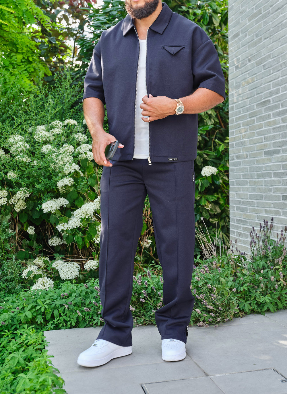 Twill Pocket Square Shirt - Navy