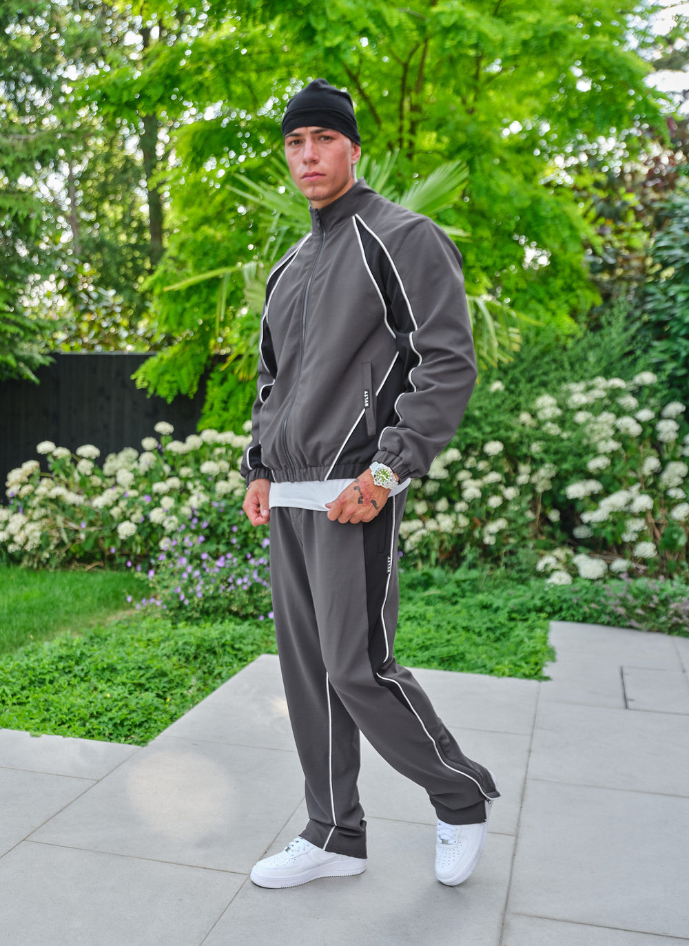 Athletic Track Jacket - Grey