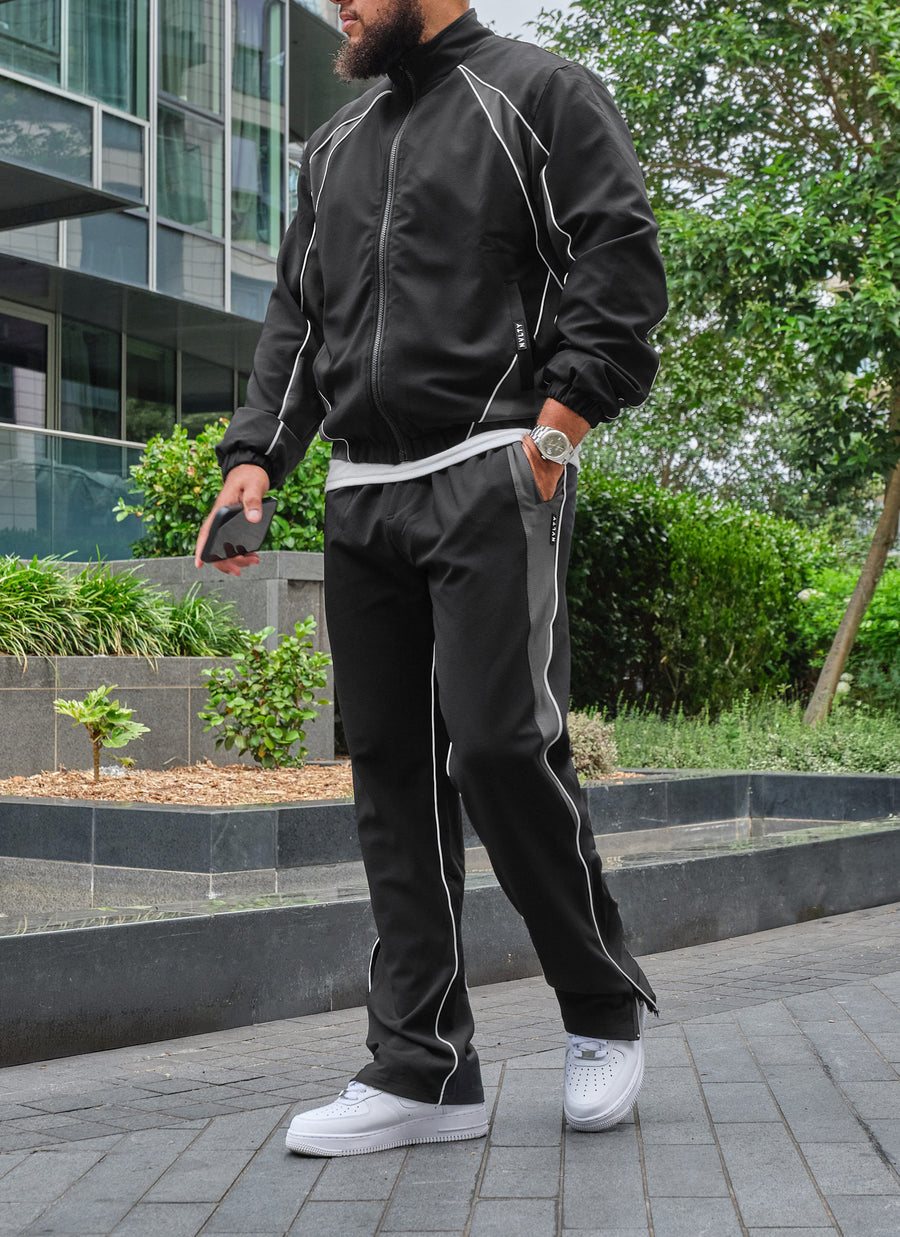 Athletic Track Jacket - Black