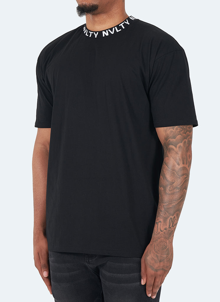 Logo Rib T-Shirt - Black