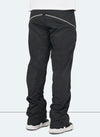 Nylon Flare Zipper Pants - Black