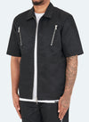 Nylon Zipper Shirt - Black