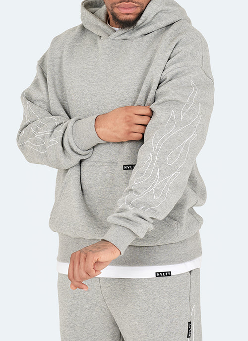 Vintage Flame Hoodie - Grey