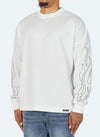Vintage Flame Long Sleeve T-Shirt - White