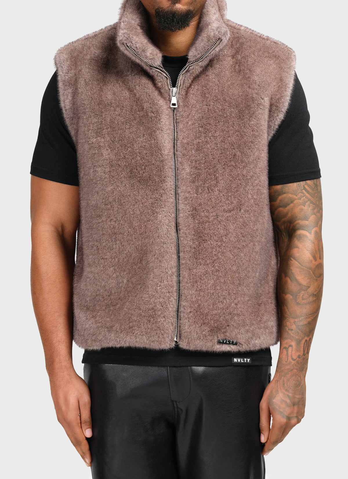 Fur Vest - Taupe