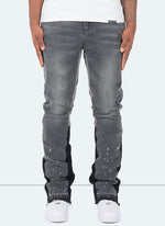 Vintage Flare Paint Jeans - Grey