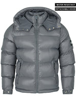 Shiny Puffer Jacket - Charcoal Grey