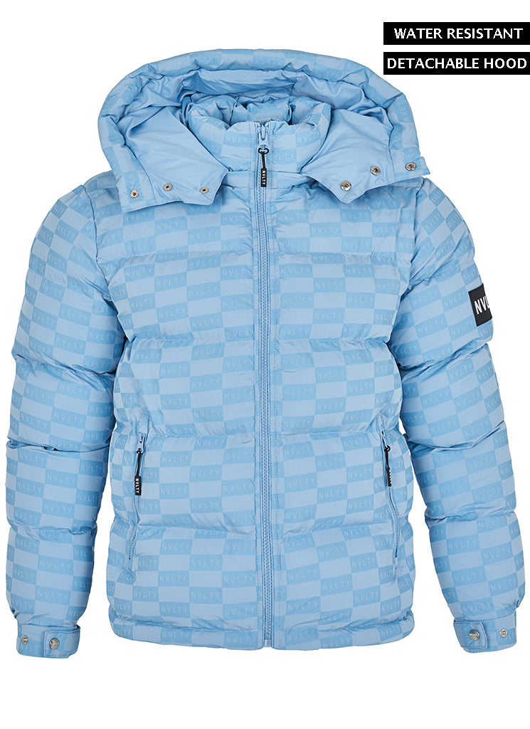 Monogram Puffer Jacket - Baby Blue