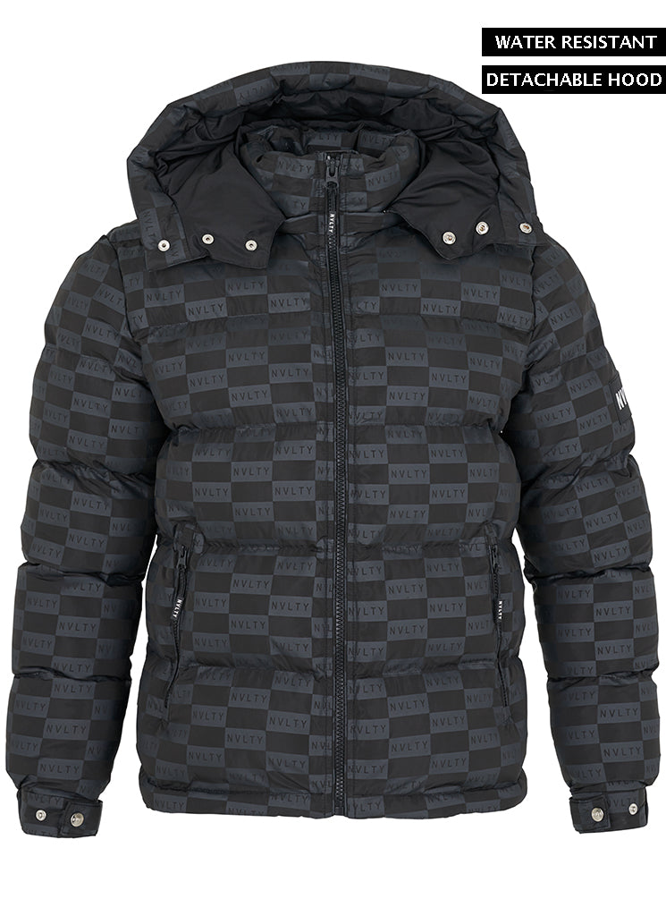 Monogram Puffer Jacket - Black – N V L T Y