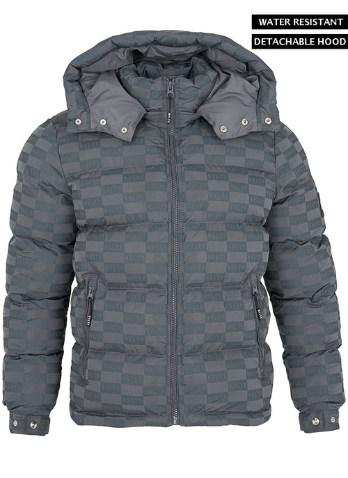 Monogram Puffer Jacket - Charcoal Grey