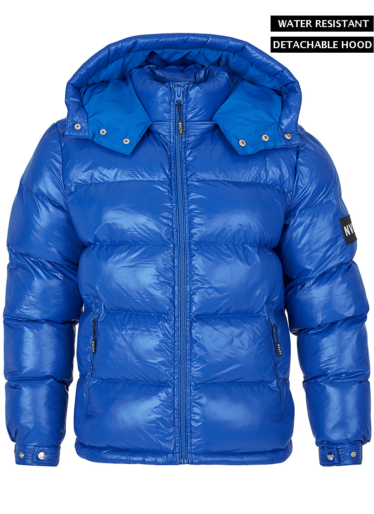 NVLTY - Shiny Puffer Jacket - Royal Blue – N V L T Y