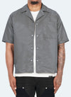 Nylon Open Collar Shirt - Charcoal Grey