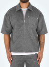 Heavyweight Wool Rivet Shirt - Grey
