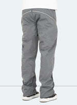 Nylon Flare Zipper Pants - Grey