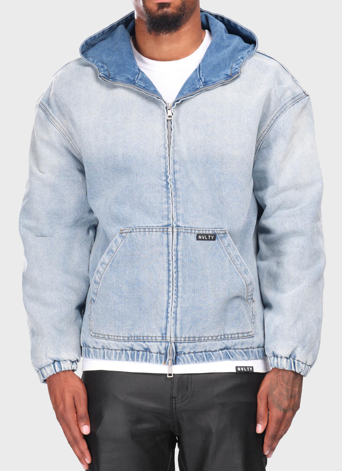 Heavyweight Denim Zip Hoodie - Blue