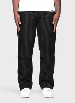 Heavyweight Pinstripe Pants - Black