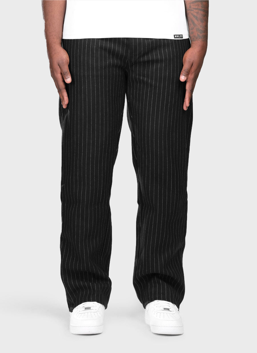 Heavyweight Pinstripe Pants - Black