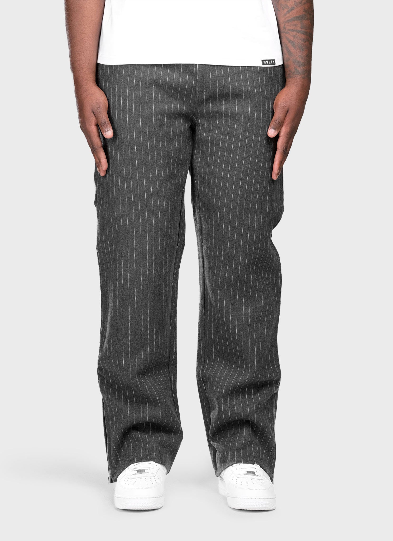 Heavyweight Pinstripe Pants - Grey