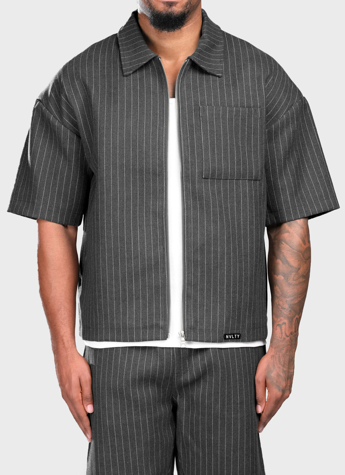 Heavyweight Pinstripe Shirt - Grey