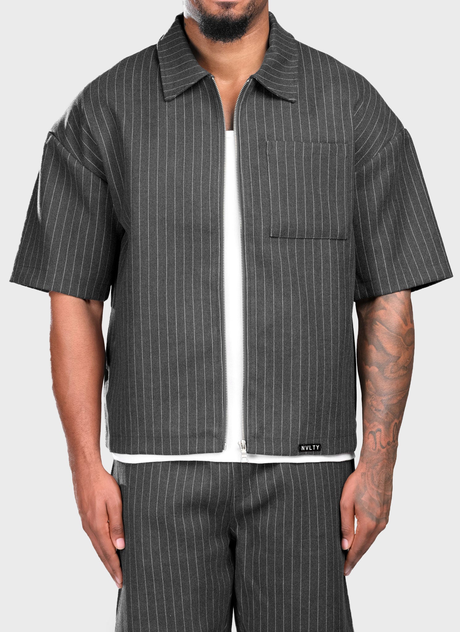 Heavyweight Pinstripe Shirt - Grey