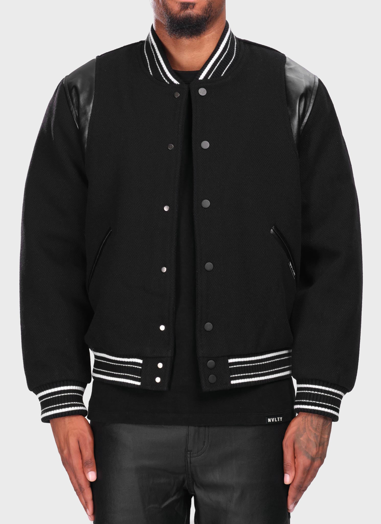 Heavyweight Wool Bomber Jacket - Black
