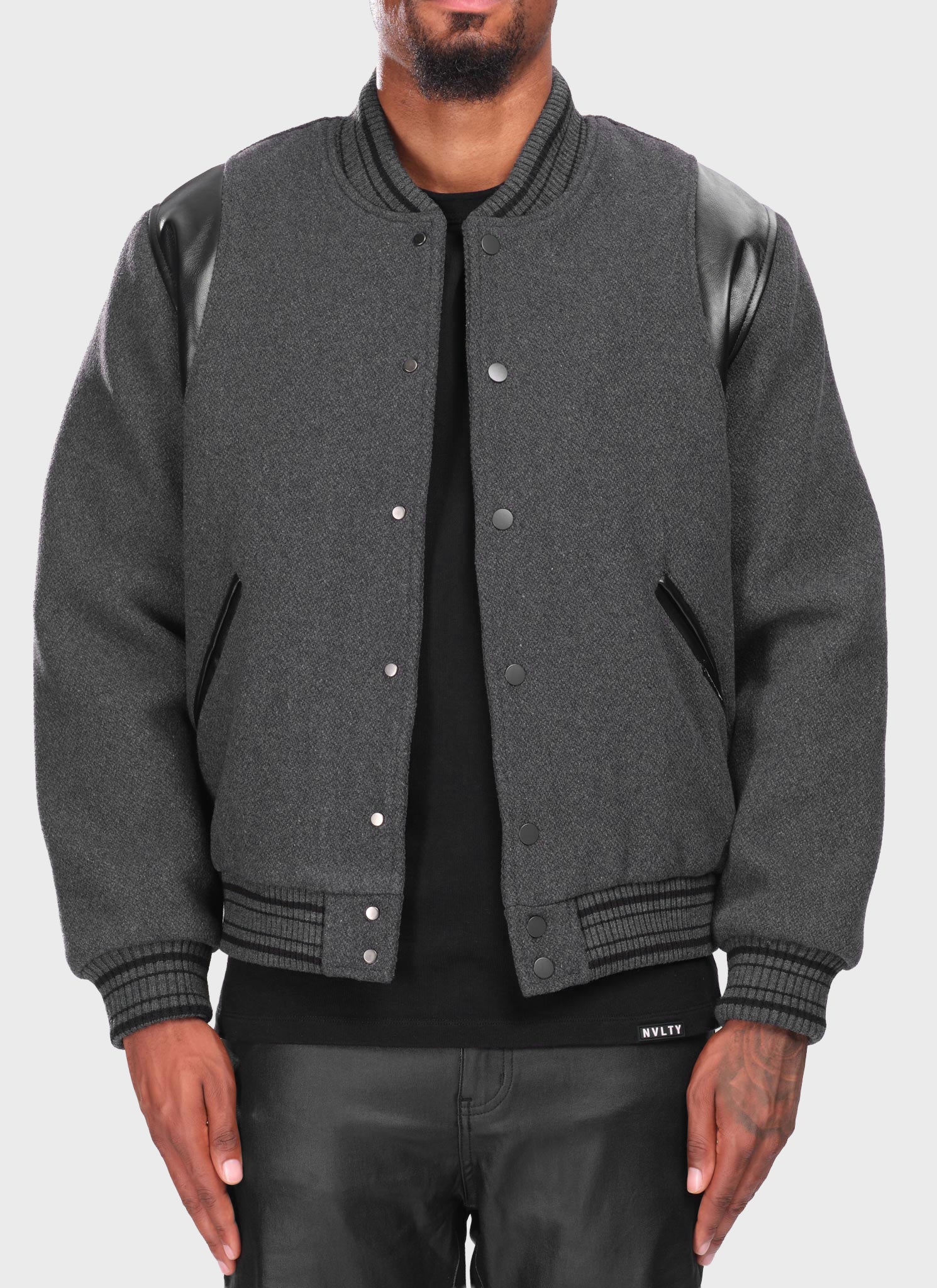 Heavyweight Wool Bomber Jacket - Grey