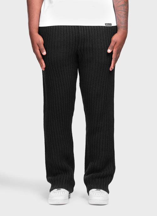 Heavyweight Knitted Joggers - Black