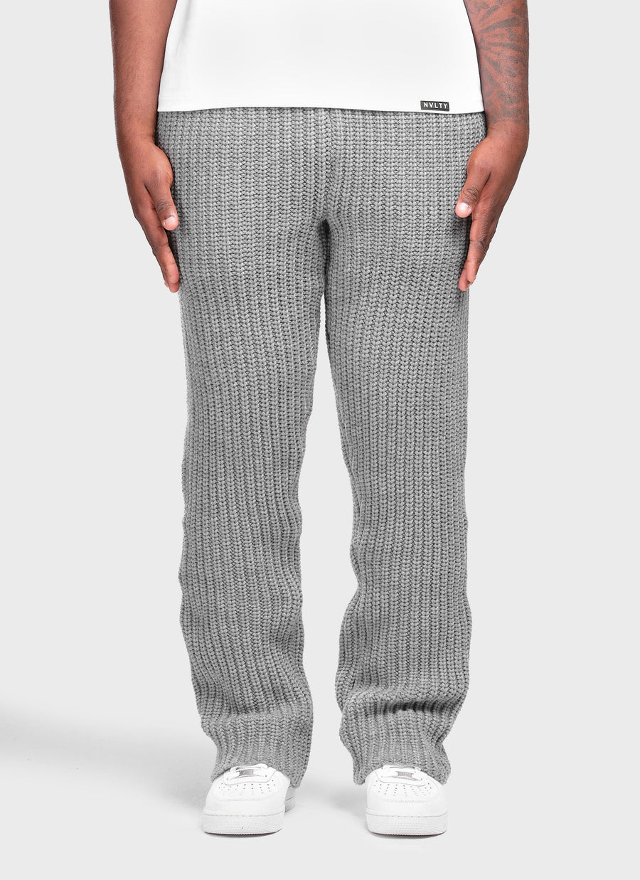 Heavyweight Knitted Joggers - Grey