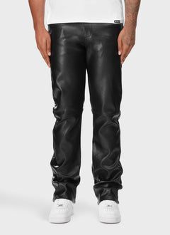 Heavyweight Leather Pants - Black