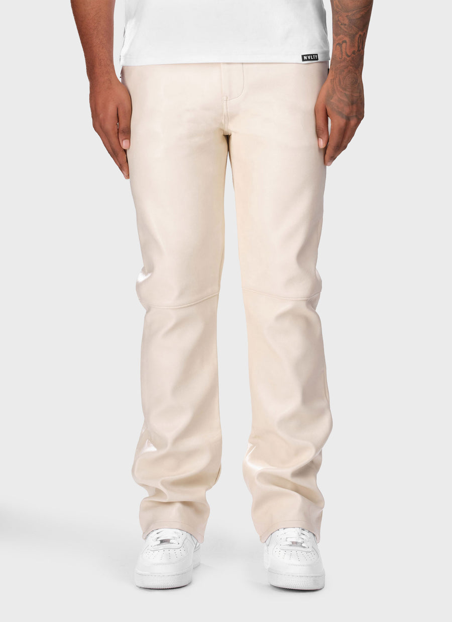 Heavyweight Leather Pants - Ivory