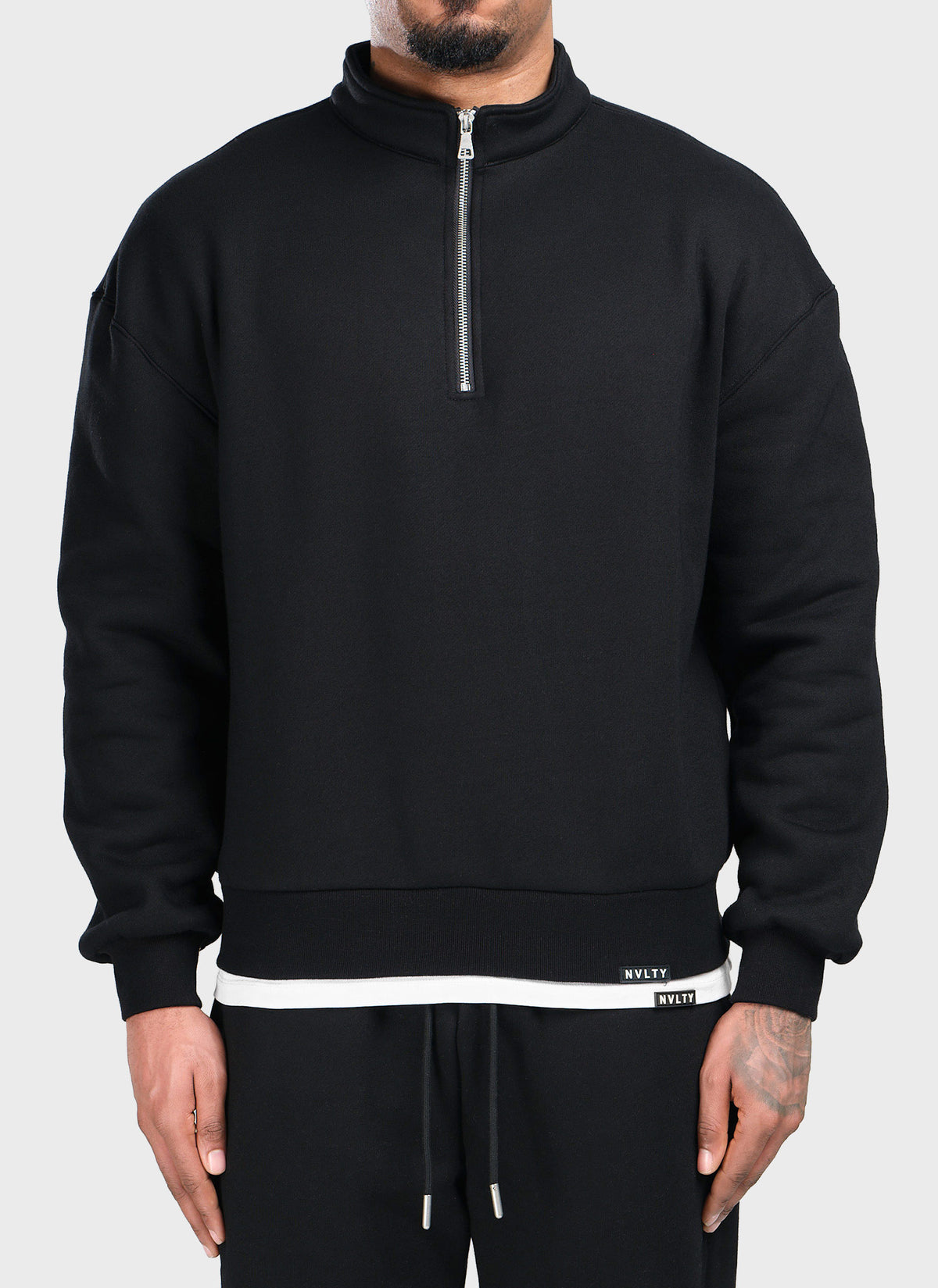 Heavyweight Luxe Quarter Zip - Black
