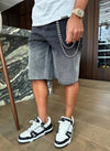 Vintage Deep Fade Denim Shorts - Black