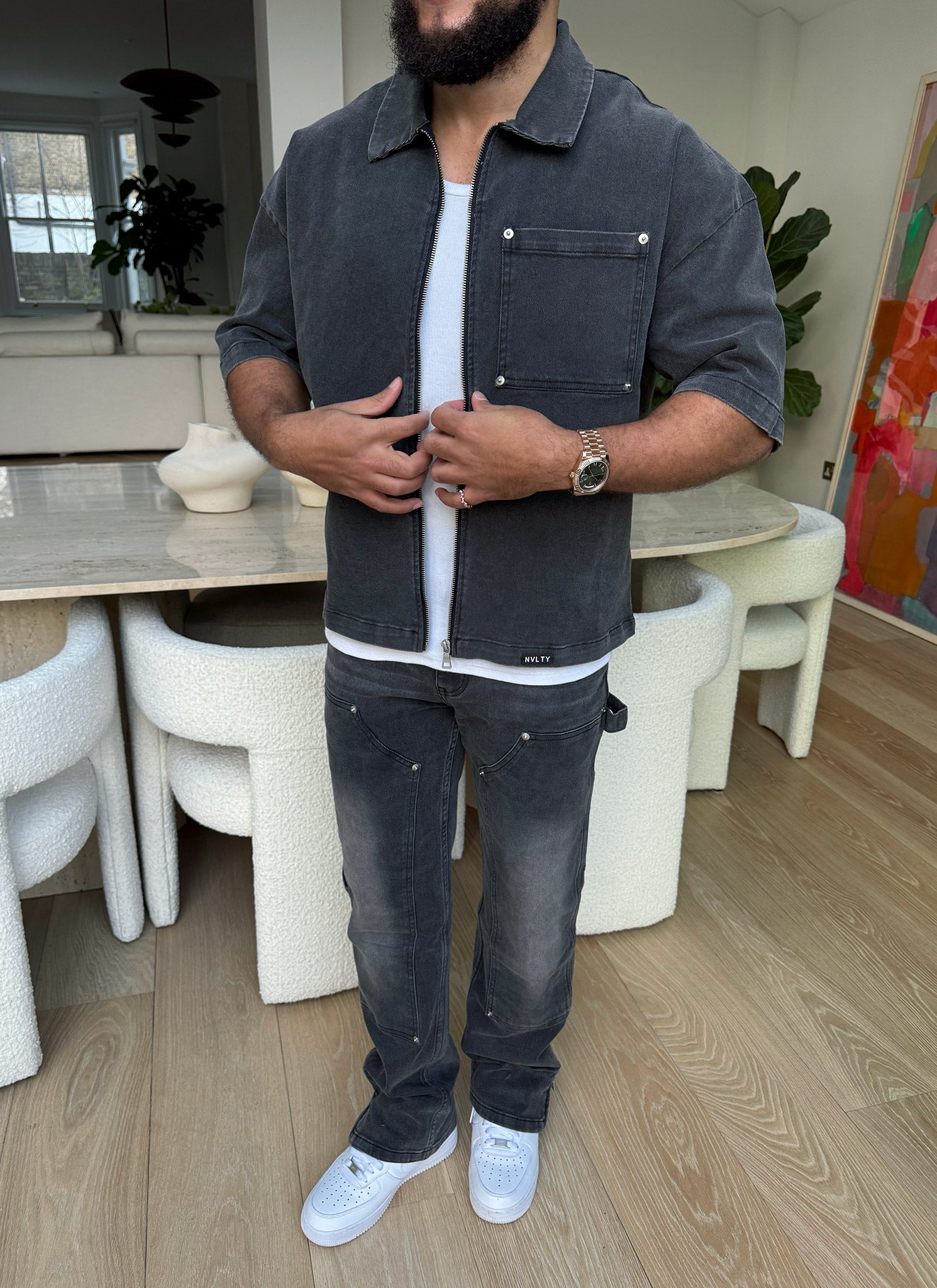 Vintage Carpenter Rivet Jeans - Grey