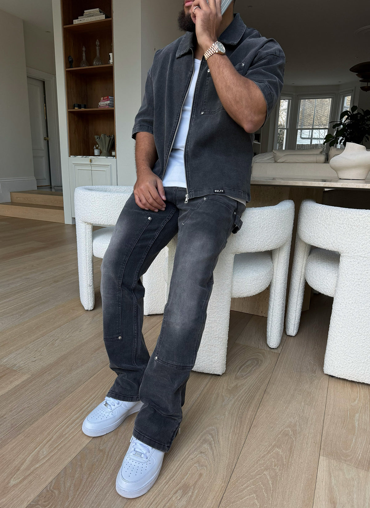 Vintage Carpenter Rivet Jeans - Grey