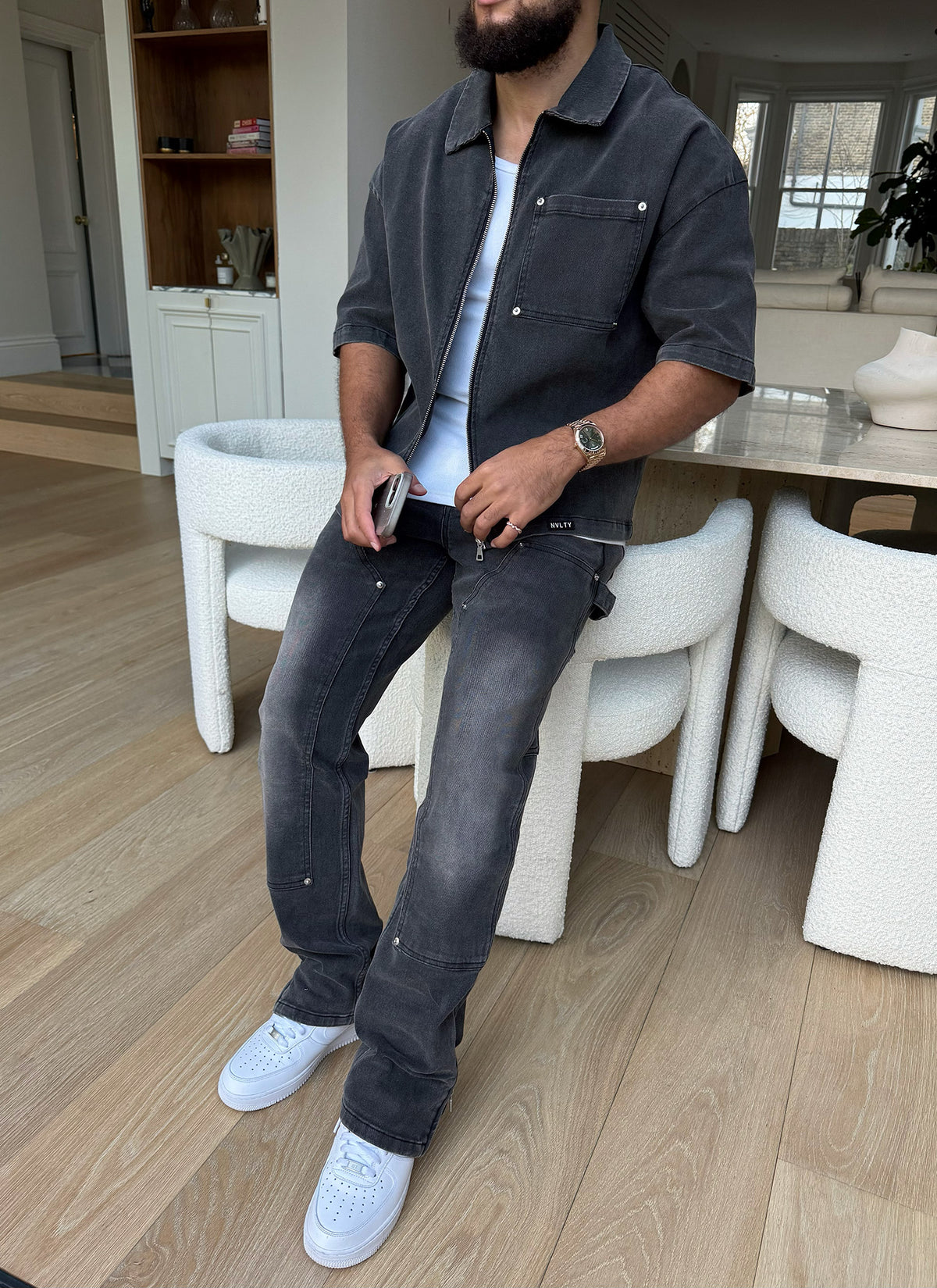 Vintage Carpenter Rivet Jeans - Grey