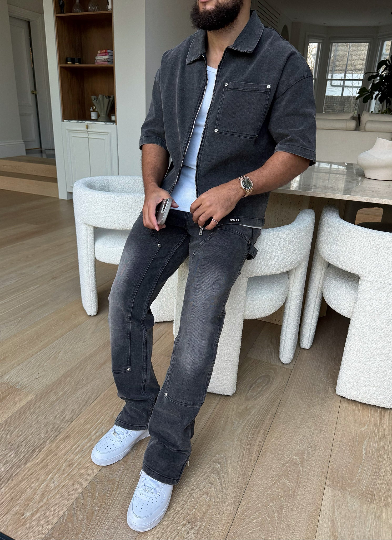 Vintage Carpenter Rivet Jeans - Grey