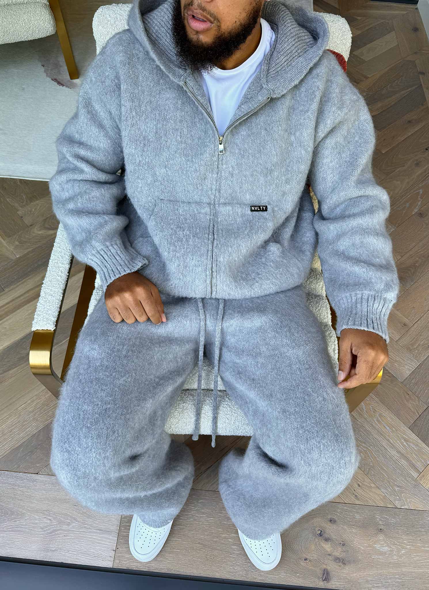 Mohair Zip Hoodie - Grey – N V L T Y