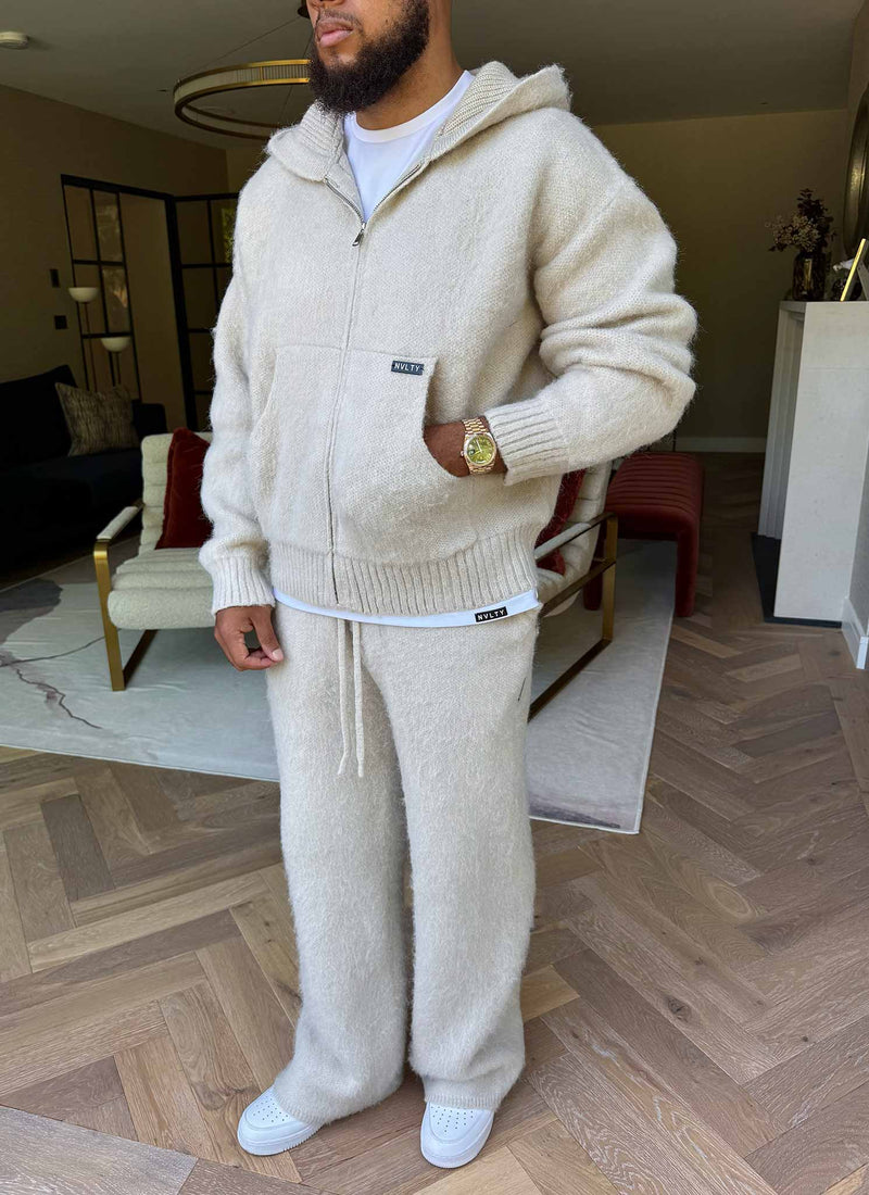 Mohair Zip Hoodie - Ivory