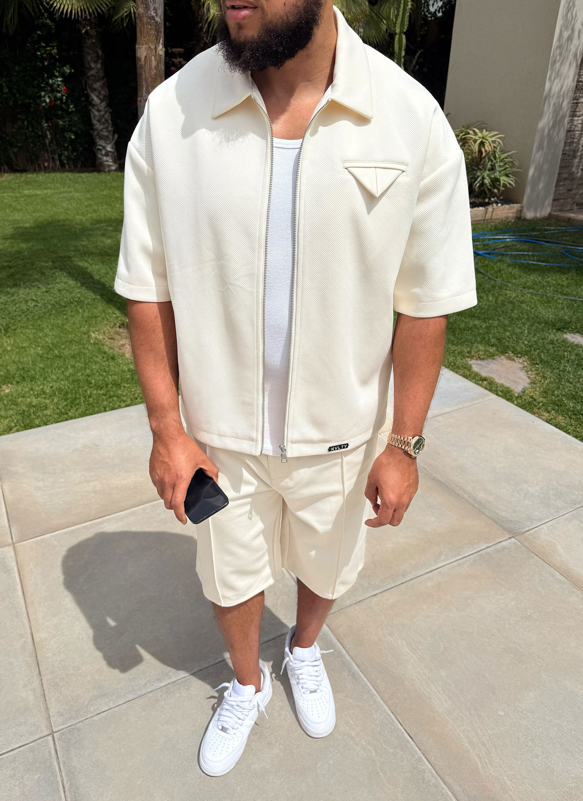 Twill Pleat Shorts - Ivory